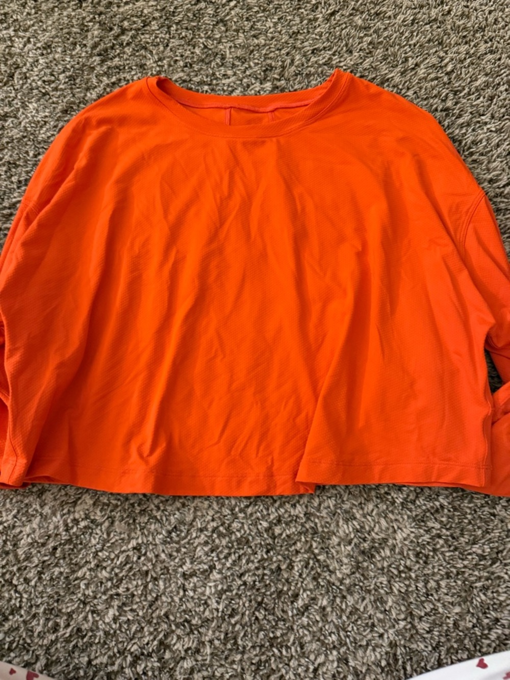 lululemon athletica Bright Orange Long Sleeve Crew Top